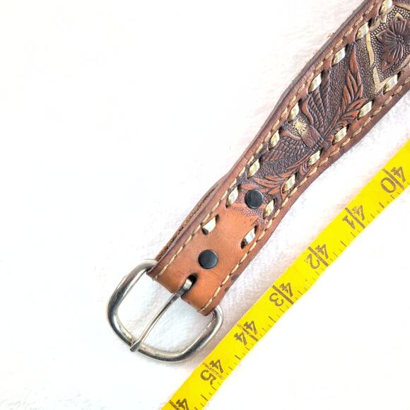 Vintage Lot of (4) Leather Western Belts Cowboy Rockabilly - Picture 10 of 11